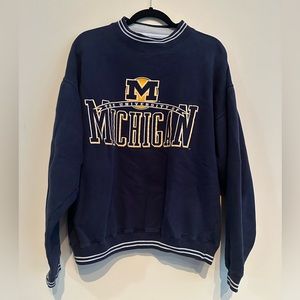 Vintage University of Michigan Crewneck w/ Sweater Detailing
